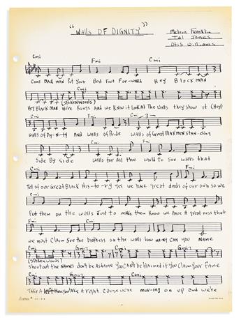 (MUSIC.) Collection of band arrangements for the Temptations and other artists, and related memorabilia.